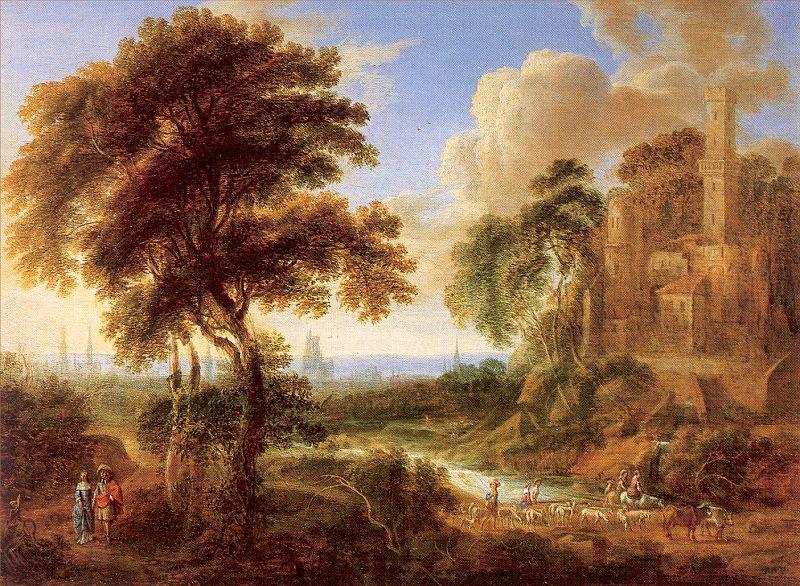 Neyts, Gilles Landscape with a Castle and Town in the Distance. China oil painting art